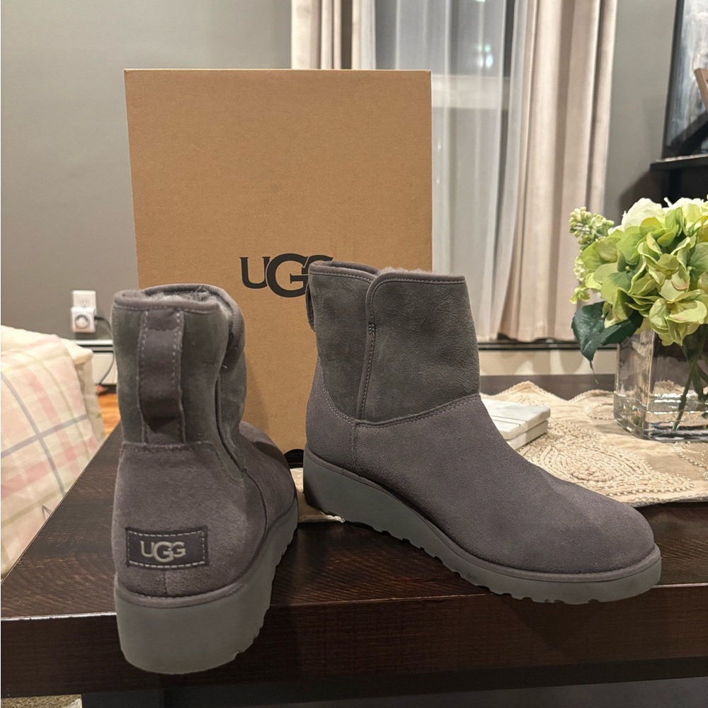 UGG Charcoal Gray Shearling-Lined Boot - image 1